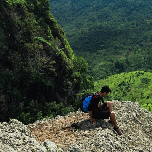 mountain trail hikers forest